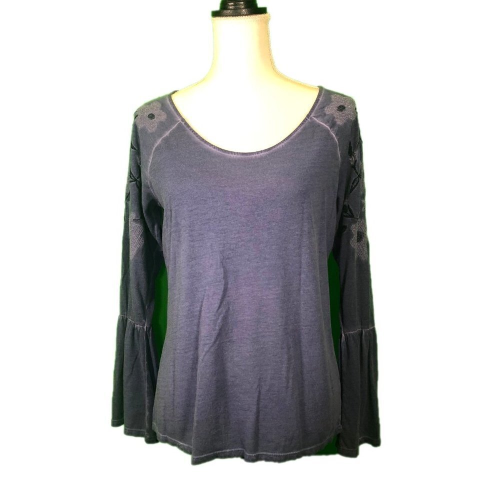 NYGARD (PS) Denim Blue Bell Sleeve Blouse